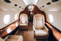 Luxury private jet interior. Generative AI Royalty Free Stock Photo