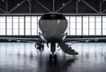 Luxury private jet plane in aviation hangar Royalty Free Stock Photo