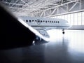 Luxury private jet plane in hangar Royalty Free Stock Photo