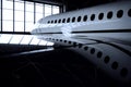 Luxury private jet plane in hangar Royalty Free Stock Photo