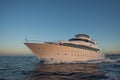 Luxury private motor yacht sailing at sea