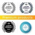 Luxury product icon. Linear black and RGB color styles. Brand equity, prestigious company status. Premium product emblem