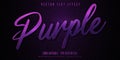 Luxury purple editable text effect on black canvas background