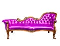 Luxury purple leather armchair isolated