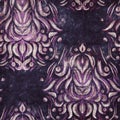 Luxury purple and tan damask seamless pattern