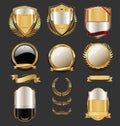 Luxury quality golden badge retro collection Royalty Free Stock Photo