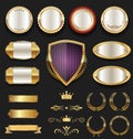 Luxury quality golden badge retro collection Royalty Free Stock Photo