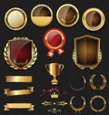 Luxury quality golden badge retro collection Royalty Free Stock Photo