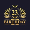 Luxury 23rd Birthday Logo, 23 years celebration