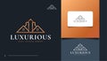 Luxury Real Estate Logo Design with Line Style