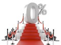 Luxury red carpet with barrier and zero percent