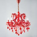 Luxury red crystal chandelier ceiling light Royalty Free Stock Photo