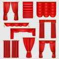 Luxury Red Curtains Transparent Set Royalty Free Stock Photo