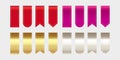 luxury Red gold silver purple ribbons label tags collection set Royalty Free Stock Photo