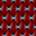 Luxury Red Leather with Blue Lightbulbs Royalty Free Stock Photo