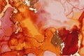 Luxury red, pink and gold stone marble texture. Alcohol ink technique Royalty Free Stock Photo