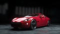 Luxury red sport car . realistic 3d rendering. Royalty Free Stock Photo