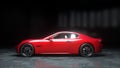 Luxury red sport car . realistic 3d rendering. Royalty Free Stock Photo