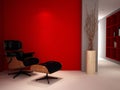 A luxury red study room Royalty Free Stock Photo