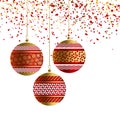 Luxury red xmas bubbles with gold decor