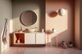 Luxury Redefined: The Sophistication and Simplicity of a Sleek, Clean, Modern Bathroom Space, ai generative