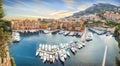 Luxury Monaco-Ville harbour of Monaco, Cote d`Azur Royalty Free Stock Photo