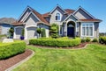 Luxury residential house with perfectly kept front garden. Royalty Free Stock Photo