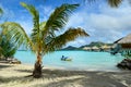 Luxury resort beach on Bora Bora Royalty Free Stock Photo