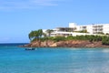 Luxury resort on coastline of Guadeloupe Royalty Free Stock Photo