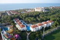 Luxury resort hotel with a swimming pools, top view. Royalty Free Stock Photo