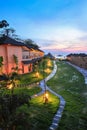Luxury resort at sunset in thailand paradise Royalty Free Stock Photo