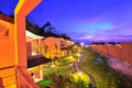 Luxury resort at sunset in thailand paradise Royalty Free Stock Photo