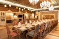Luxury restaurant banquet hall event room Royalty Free Stock Photo