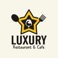 Luxury restaurant and cafe logo vector