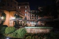 Luxury restaurant garden at night in elegant setting Royalty Free Stock Photo
