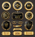 Luxury retro badges gold and silver collection vector illustration Royalty Free Stock Photo