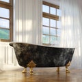 Luxury Retro Bathtub In Modern Room Interior 2d Version