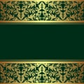 Luxury Rifle-green Background With Golden Borders.