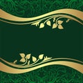 Luxury rifle-green Background with golden floral B