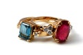 Luxury rings topaz pair Royalty Free Stock Photo