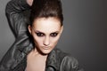 Luxury rock woman with fashion evening make-up