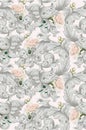 Luxury Rococo ornament with roses flowers background Vector. Delicate Rich imperial intricate elements. Victorian Royal