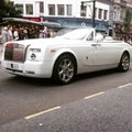 A Rolls Royce Phantom in London Knightsbridge Royalty Free Stock Photo