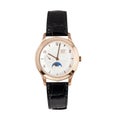 Luxury Rose Gold Watch Isolated on White. Classic Watch with Annual Calendar & Smooth Bezel