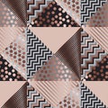 Luxury rose gold xmas geometric seamless pattern