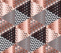 Luxury rose gold xmas geometric seamless pattern Royalty Free Stock Photo