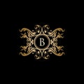 Gold Classy Royal Boutique B Letter logo.