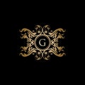 Gold Classy Royal Boutique G Letter logo.