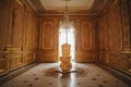 Luxury Royal Toilet Bowl in Palace Hall Center, Gilded Baroque Toilet, Vip Toilet for Vip Persons Royalty Free Stock Photo