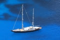 Luxury sailboat with azure sea Royalty Free Stock Photo